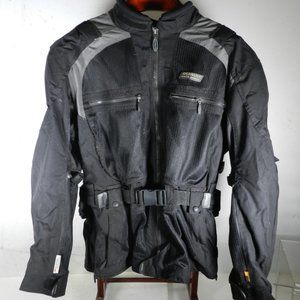 Olympia Moto Sports Armored Black Motorcycle Jacket Men's Size 2XL
